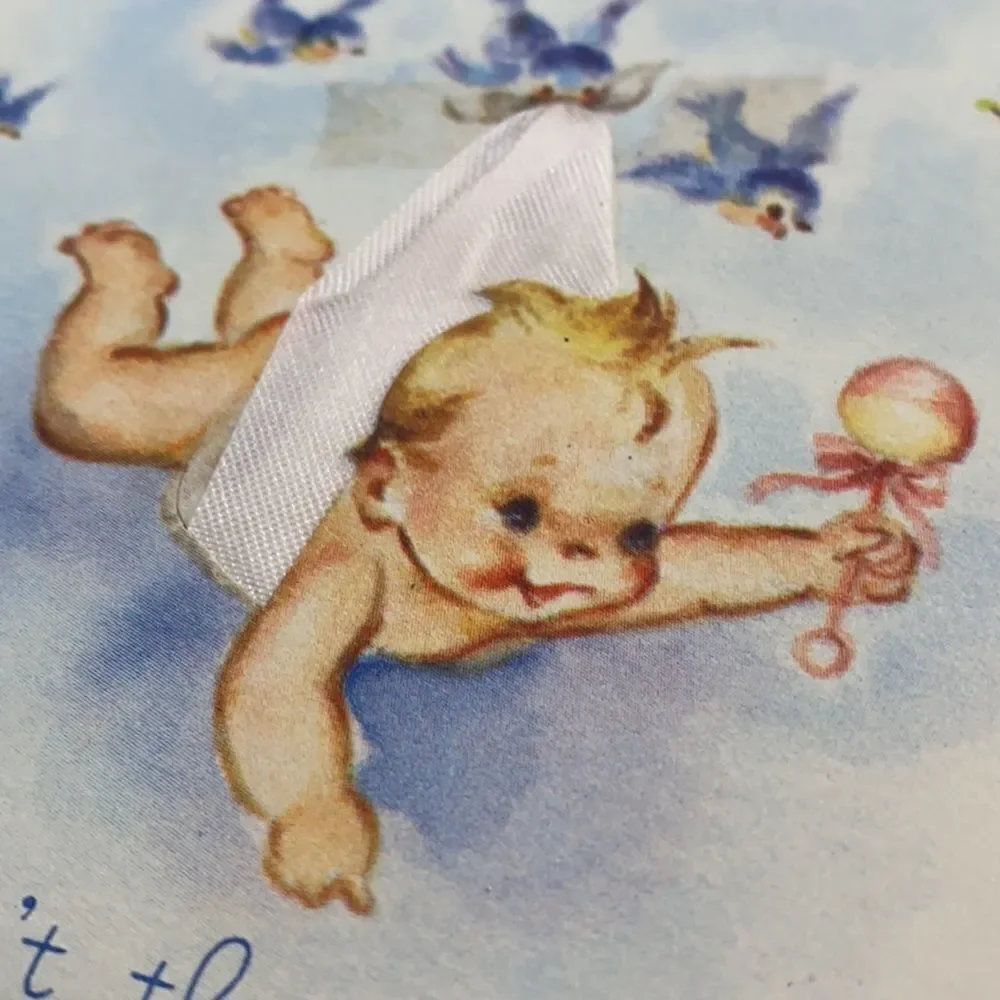 Vintage‎ VTG Baby Shower Attival Cards Note Cards